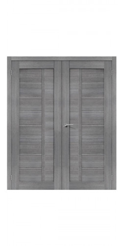 Дверь двустворчатая Порта 26 глухая цвет Grey Veralinga