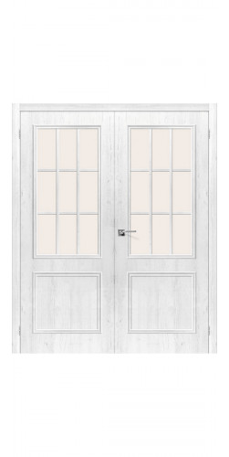 Двустворчатая дверь Симпл-13 со стеклом цвет 3D Shabby Chic