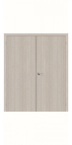 Дверь двустворчатая Порта 50 глухая цвет Cappuccino Crosscut