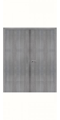 Дверь двустворчатая Порта 50 глухая цвет Grey Crosscut
