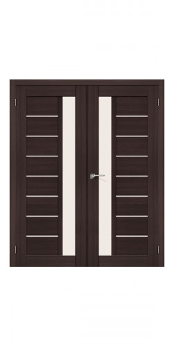 Дверь двустворчатая Порта 27 со стеклом цвет Wenge Veralinga