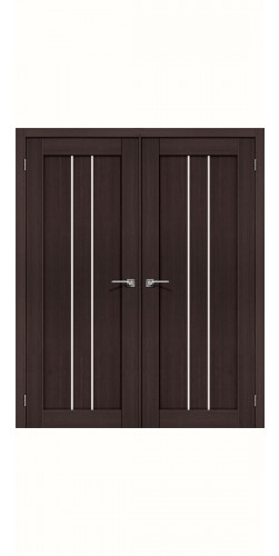 Дверь двустворчатая Порта 24 со стеклом цвет Wenge veralinga