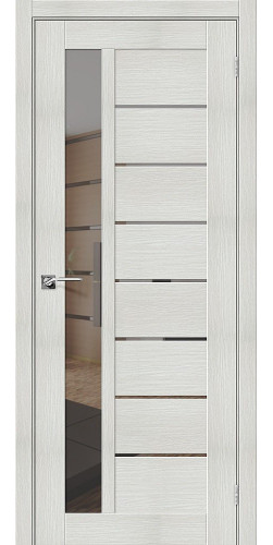 Дверь межкомнатная Порта-27 со стеклом Mirox Grey цвет Bianco Veralinga