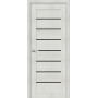 Межкомнатная дверь экошпон Порта-22 Black Bianco Veralinga со стеклом
