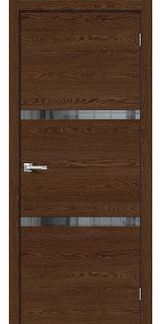 Межкомнатная дверь экошпон Браво-2.55 Brown Skyline со стеклом