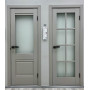 Межкомнатная дверь экошпон Прима-3 Grey Matt со стеклом White Сrystal