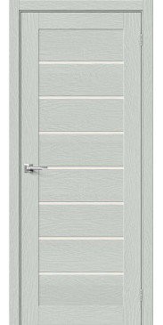 Межкомнатная дверь экошпон Браво-22 Grey Wood со стеклом