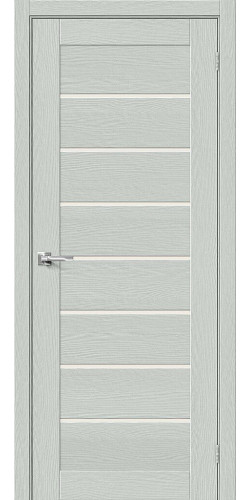 Межкомнатная дверь экошпон Браво-22 Grey Wood со стеклом