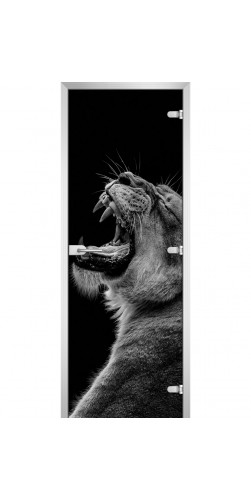 Дверь стеклянная Animals-20 с фотопечатью