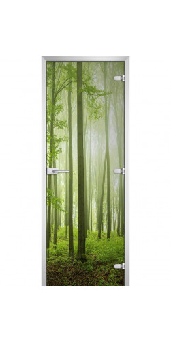 Дверь стеклянная Forest-15 с фотопечатью